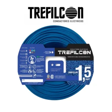 CABLE UNIPOLAR 1 X 1,5 NORMALIZADO CELESTE TREFILCON  *