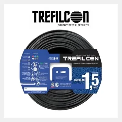 CABLE UNIPOLAR 1 X 1,5 NORMALIZADO NEGRO TREFILCON *