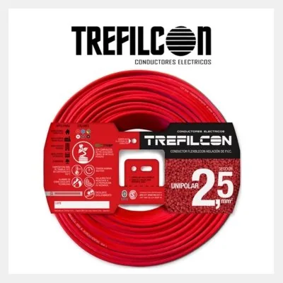 CABLE UNIPOLAR 1 X 2,5 NORMALIZADO  ROJO TREFILCON *