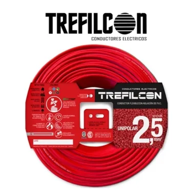 CABLE UNIPOLAR 1 X 2,5 NORMALIZADO  ROJO TREFILCON *