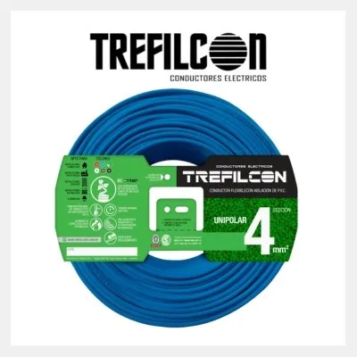 CABLE UNIPOLAR 1 X 4 NORMALIZADO  CELESTE TREFILCON *