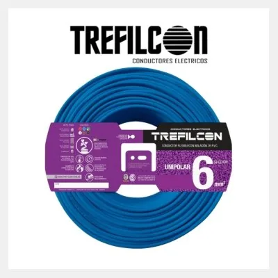 CABLE UNIPOLAR 1 X 6 NORMALIZADO  CELESTE TREFILCON *