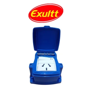 Caja Capsulada Exterior Azul Punto y Toma Exultt
