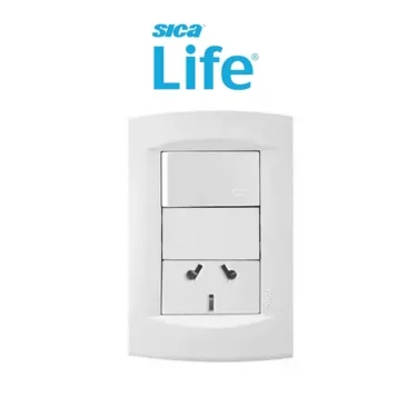 LLAVE ARMADA 1 INTERRUPTOR + 1 TOMA ARGENTINO SICA LIFE 545229/545223