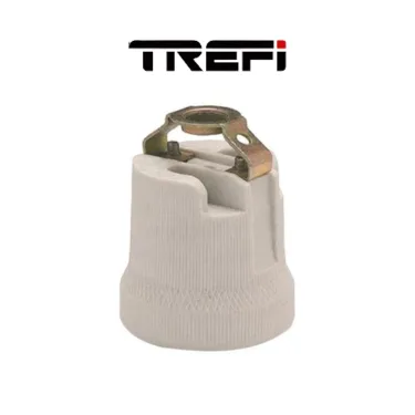 Portalámpara E27 Cerámico con Puente Trefilight