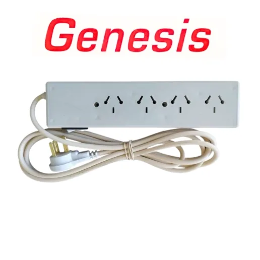 Zapatilla Génesis 4 Tomas con Cable 3m y Llave Blanca